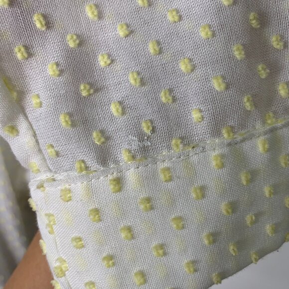 Lisa Marie Fernandez Women's Cream Yellow Polka Dot Long Sleeve Coverup Dress - Picture 6 of 13